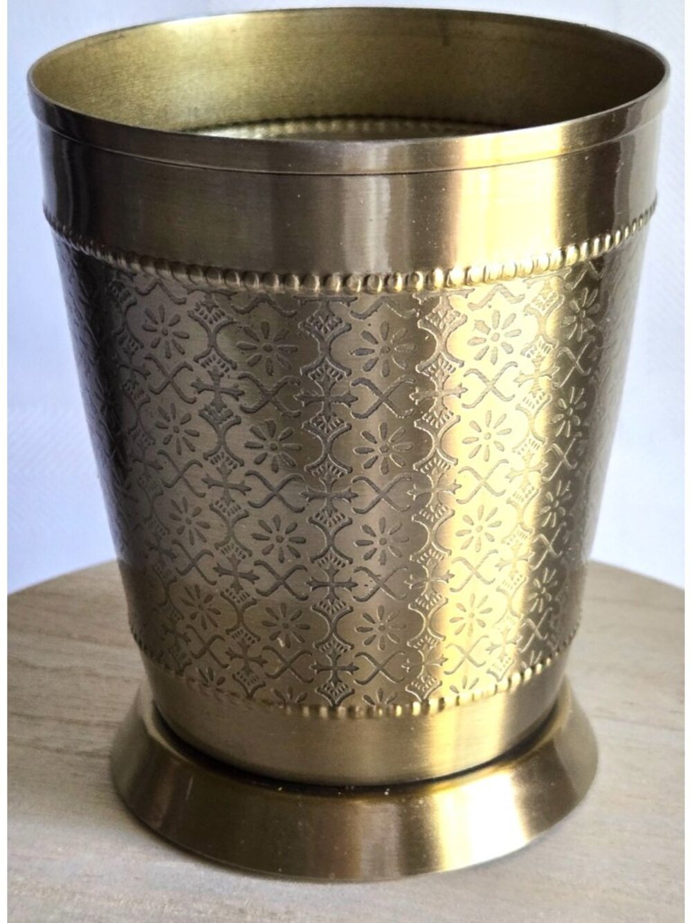 Pure Brass Glass Tumbler Embossed Design for Drinking Water - Picture 1 of 9
